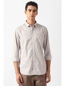 Van Heusen - Men White Printed Full Sleeves Shirt