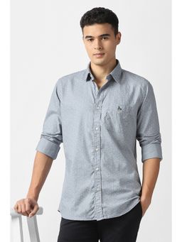 Van Heusen - Men Grey Printed Full Sleeves Shirt