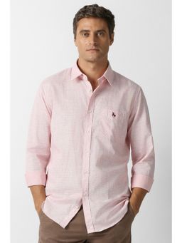 Van Heusen - Men Pink Checks Full Sleeves Shirt
