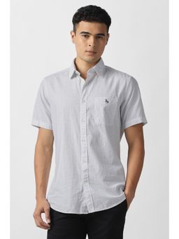 Van Heusen - Men White Printed Half Sleeves Shirt