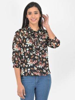 Latin Quarters - Black 3/4 Sleeve Polyester Printed