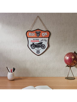 HomeTown - Route 66 Metal Badge Wall Decor In Multi-Color