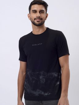 JadeBlue - Black 100% Cotton T-Shirt Slim Fit