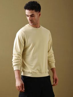 DILLINGER - Men Regular Fit Beige Full Sleeve T-Shirt