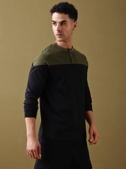 DILLINGER - Men Regular Fit Navy Blue Full Sleeve T-Shirt