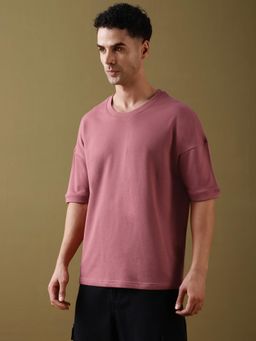 DILLINGER - Men Drop Shoulder Pink Over Sized T-Shirt