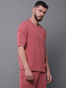 Difference of Opinion - Mens Oversized Drop Shoulder Pocket Peach T-Shirt