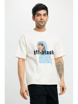 FREAKINS - Mens Off-White Print T-Shirt