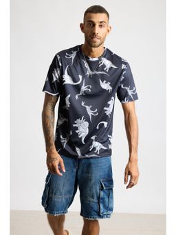 FREAKINS - Printed Mens T-Shirt Dinosaurs