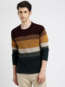 JadeBlue - Multi 100 % Cotton T-Shirt for Men Striped Slim Fit