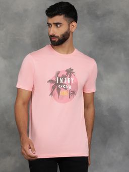 Greenfibre - Pink 100% Cotton Printed T-Shirt with Half Sleeve