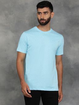Greenfibre - Light Blue 100% Cotton Printed T-Shirt with Half Sleeve