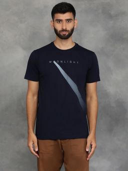 Greenfibre - Navy Blue 100% Cotton Printed T-Shirt with Half Sleeve