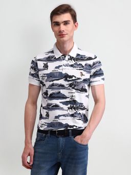 U.S. Polo Assn. Denim Co. - Mens Blue Graphic Polo T-Shirt