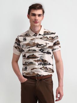 U.S. Polo Assn. Denim Co. - Mens Brown Graphic Polo T-Shirt