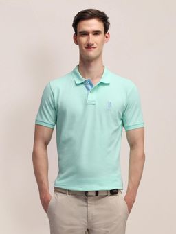 U.S. POLO ASSN. - Mens Green Solid/Plain Polo T-Shirt