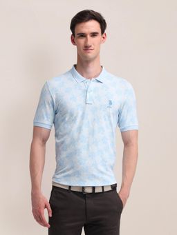 U.S. POLO ASSN. - Mens Blue Floral Polo T-Shirt