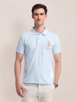 U.S. POLO ASSN. - Mens Blue Solid Polo T-Shirt