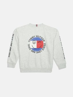 Tommy Hilfiger - Grey Cotton Printed Sweatshirt