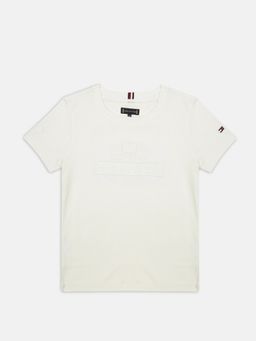 Tommy Hilfiger - White Cotton Typography T-Shirt