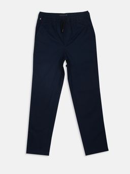 Tommy Hilfiger - Navy Blue Cotton Solid Trouser