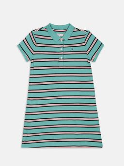 Tommy Hilfiger - Green Cotton Stripes Dress