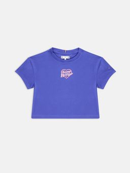 Tommy Hilfiger - Blue Cotton Typography T-Shirt