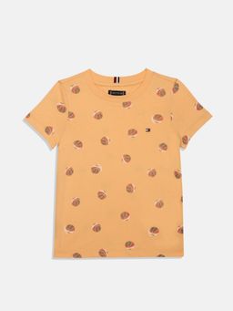 Tommy Hilfiger - Orange Cotton Printed T-Shirt