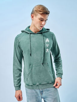 Bewakoof - Men's Green Toxic Graphic Printed Hoodies