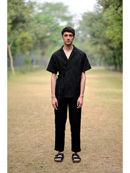 Raas Life - Black Embroidered Linen Shirt