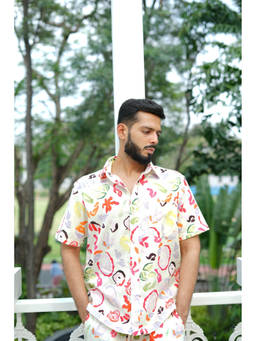 Raas Life - White Painted Floral Cotton Shirt