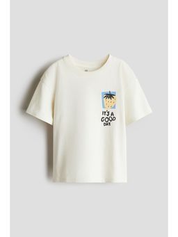 H&M - Boys Beige Printed T-Shirt