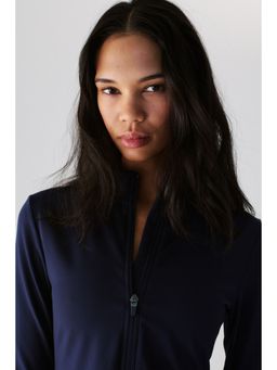 H&M MOVE - Women Blue Zip-Through Sports Jacket with Softmove