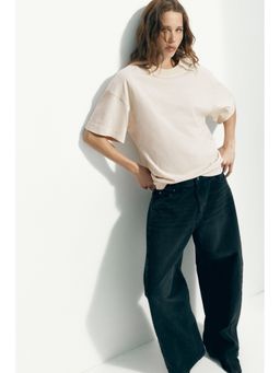 H&M - Women Beige Oversized T-Shirt