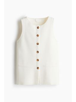 H&M - Women Beige Fine-Knit Waistcoat