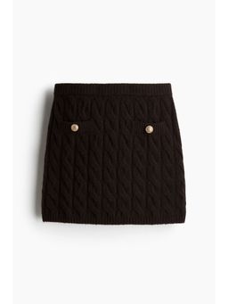 H&M - Women Brown Cable-Knit Mini Skirt