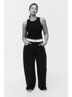 H&M - Women Black Ribbed Vest Top