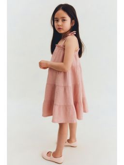 H&M - Girls Pink Cotton Muslin Dress