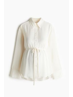 H&M - Women White Mama Before & After Tie-Belt Shirt