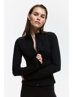 H&M MOVE - Zip-Through Sports Jacket With Soft move Black