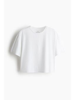 H&M - Women White Boxy-Style Sports Top With Drymove
