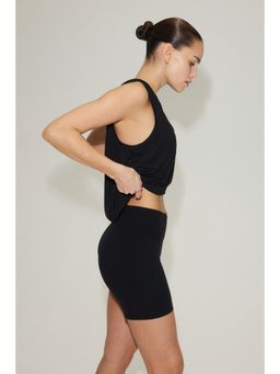 H&M MOVE - Women Black Boxy-Style Sports Vest Top With Drymove