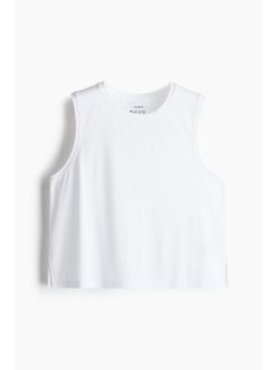 H&M - Women White Boxy-Style Sports Vest Top With Drymove
