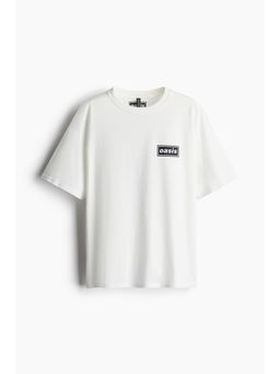 H&M - Women White Oversized Printed T-Shirt