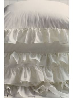 H&M - White Flounced Double/King Duvet Cover Set