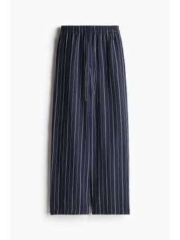 H&M - Women Blue Linen-Blend Trousers