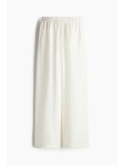 H&M - Women White Linen-Blend Trousers