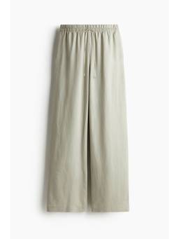 H&M - Women Green Linen-Blend Trousers