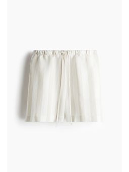 H&M - Women Beige Linen-Blend Drawstring Shorts