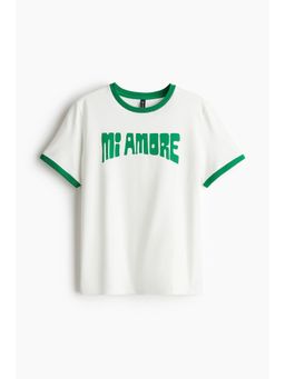 H&M - Women White Printed T-Shirt